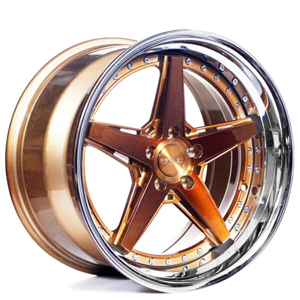 20" STAGGERED RENNEN WHEELS CSL 7 BRONZE WITH CHROME...