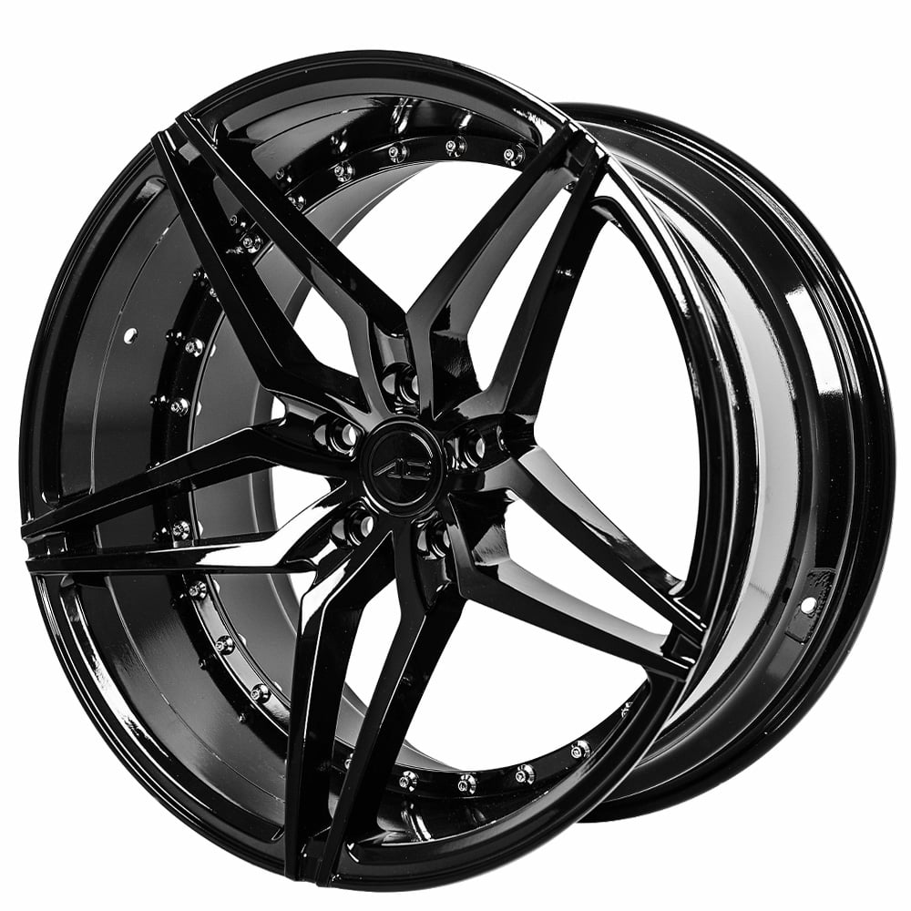 20" STAGGERED AC WHEELS AC01 GLOSS BLACK EXTREME...